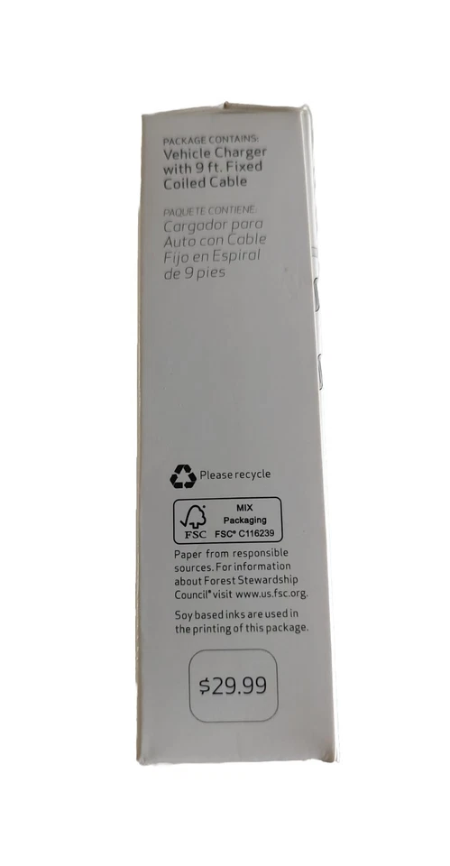 Verizon Car Charger W/ Dual Output Micro USB 9ft Cable LED Light New Sealed Box - Image 2 of 4