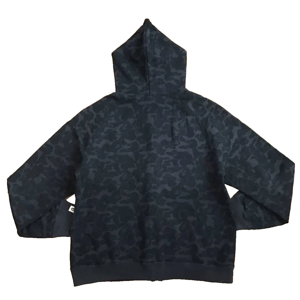 A BATHING APE (BAPE) Felpa con cappuccio BAPE mimetica tinta unita full zip blu navy una scimmia da bagno NIGO taglia M usata 2504SY