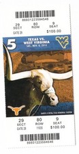 2014 TEXAS LONGHORNS VS WEST VIRGINIA TICKET STUB 11/15 COLLEGE FOOTBALL