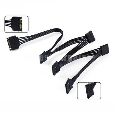 SATA Power 15 Pin 1 Male To 5 Female Splitter Hard Drive Adapter Cable HDD SSD