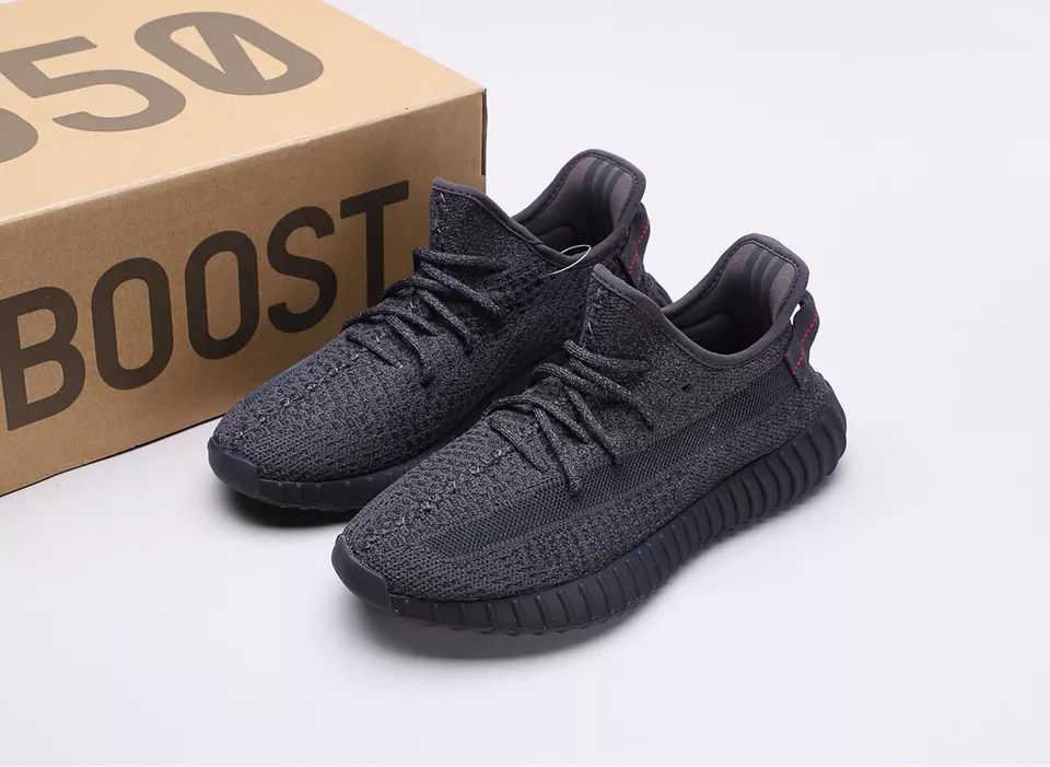 Size 9.5 - adidas Yeezy Boost 350 V2 Black Reflective for sale 