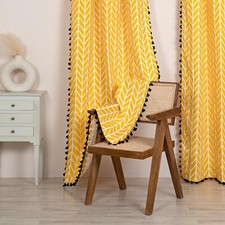 Cotton Bohemian Soft 5 ft Curtains for Window- Pack of 2