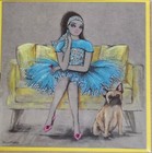 Papyrus Blank Card for Her - Designed by Bella Pilar (Girl & French Bulldog) Dog