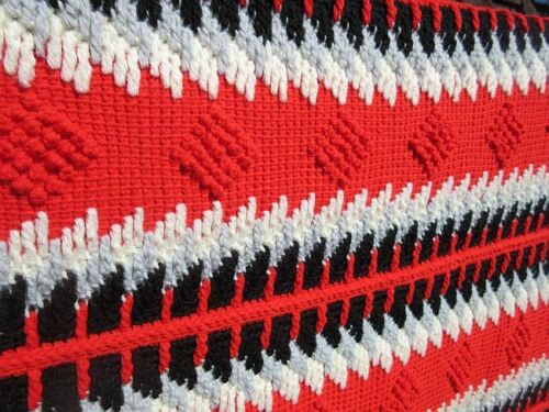 BELLE Granny Square mode art populaire fait main crochet couverture de lit afghan - Photo 1 sur 10