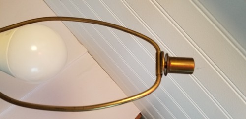 Set 2 Large Vintage Table Lamps Yellow Genie Bottle Long Neck 37" H Brass Base - Picture 14 of 24