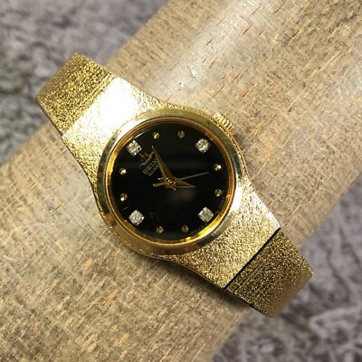 Seiko Women 8Y21-0020 Dress Diamond Accent Gold Tone Quartz 20mm