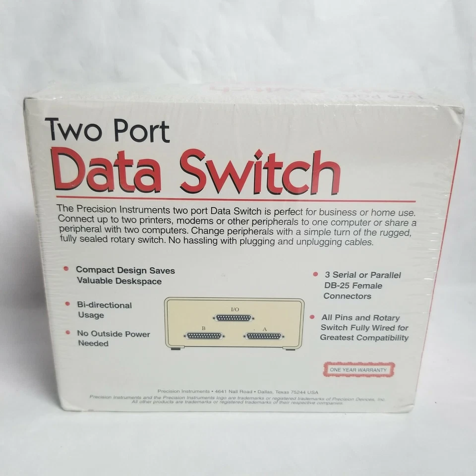 Vtg Precision Instruments Bi-Directional Two Port Data Switch Switch2H  - NEW  - Image 3 of 4