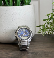 Casio WVA-109HA Wave Ceptor Illuminator World Time Stamp 30 Watch - PREOWNED