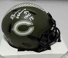 Bears Hall of Famer BRIAN URLACHER Signed Riddell SALUTE Mini Helmet AUTO - BAS