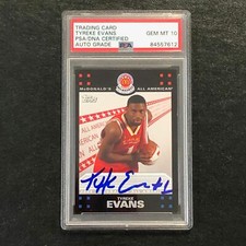 2008 Topps McDonald's All American #TE Tyreke Evans Signed Card AUTO 10 PSA Slab