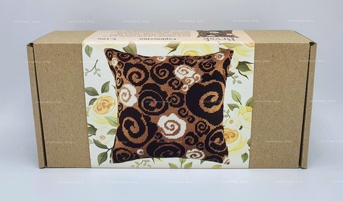 DIY Needlepoint/Tapestry Pillow Kit "Cappuccino" 16x16 in / 40x40 cm - Picture 5 of 5