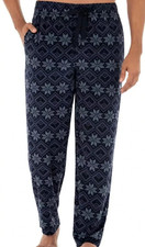 2XL Fleece Pajama Blue Snowflake Mens Sleepwear Lounge Pant Polyester George