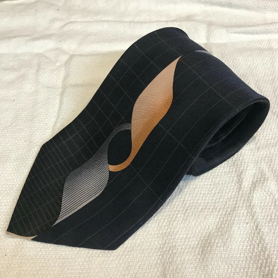 Corbata para hombre Giorgio Brutini gris/negro estampado abstracto 100 % seda W 4 L 60 Foto 2 de 4