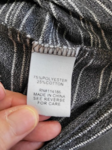 89th + Madison Top Black White Textured Stripes Cotton Blend Womens XL - Picture 10 of 11