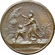 Médaille Louis XIV (1643-1715) prise de Valence en Italie par Mauger 1656