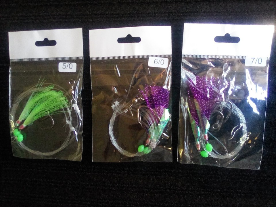 12 Assorted Bottom Flasher Snapper Rockfish Double Hook Rigs w/40lb