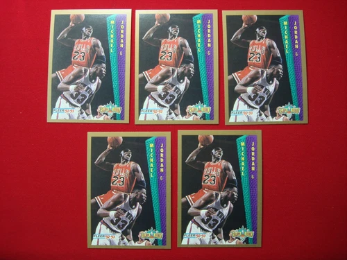 MICHAEL JORDAN 1992-93 FLEER SLAM DUNK BKB CARD #273 5 CARD LOT AMAZING