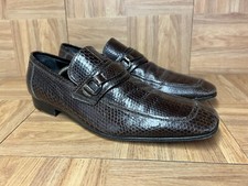 RARE🔥 Dolce & Gabbana Lizard Snake-Skin Leather Sz 42.5 Men's Shoes Metal Logo