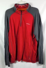 Eddie Bauer Shirt Mens 1/4 Zip Travex FreeDry Active Base Layer 2XL Red Gray