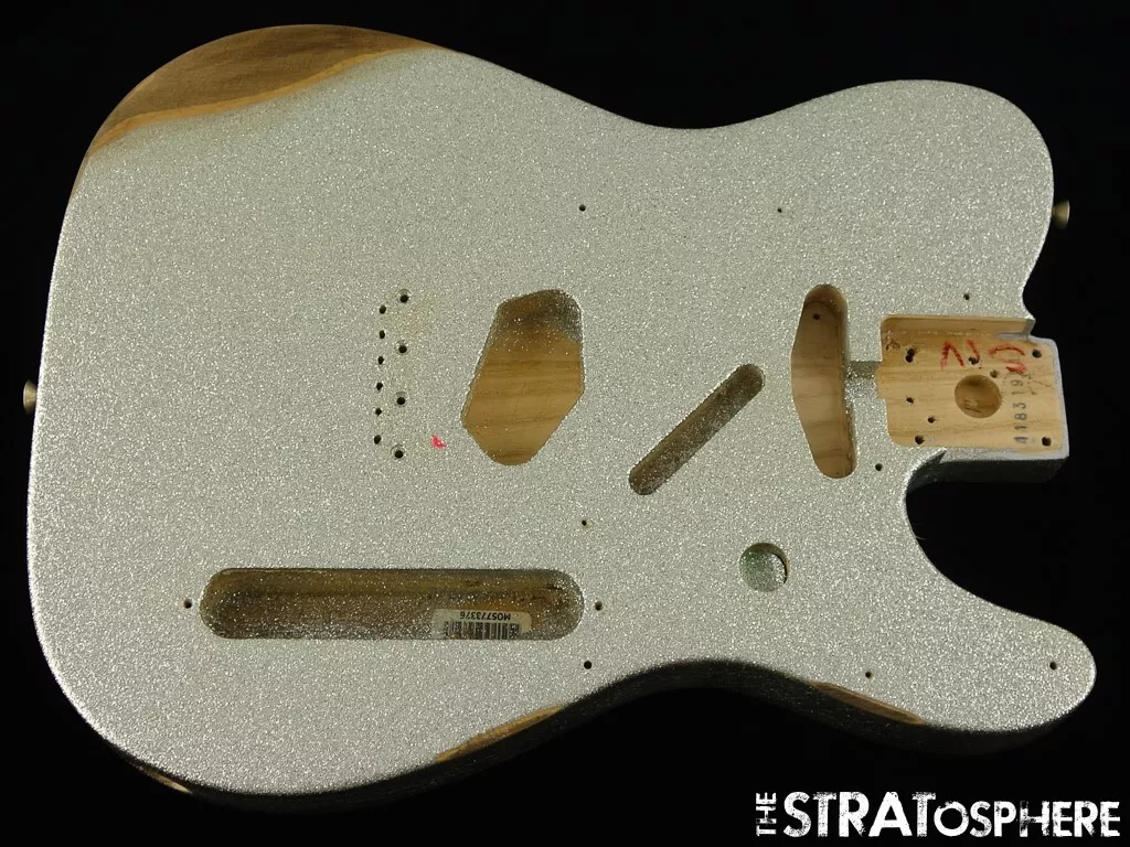 Fender Brad Paisley Road Worn Tele BODY Telecaster Guitar Part Silver Sparkle