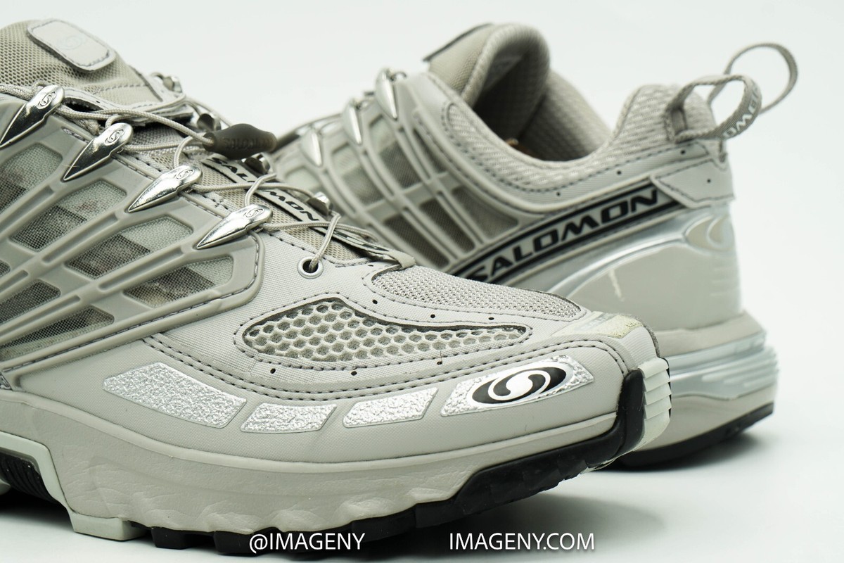 靴 Salomon Acs Pro Ghost Gray Silver 25cm Salomon ACS Pro Shoes - Metal / Ghost Gray / Silver Metallic