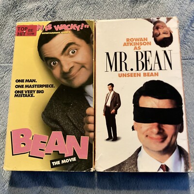 2 VHS Tapes Mr Bean Unseen Bean Rowan Atkinson Bean The Movie Comedy untested