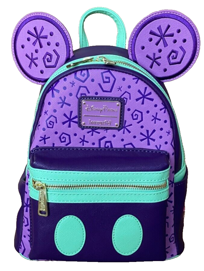 Loungefly Hard to find Alice in wonderland Purple and green mini backpack Mickey Mouse Main Attraction March Loungefly Backpack Alice  main image 4