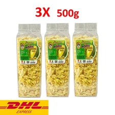 3x Fried Durian Chips Monthong Natural Original Flavor Small Pieces Thai 500g