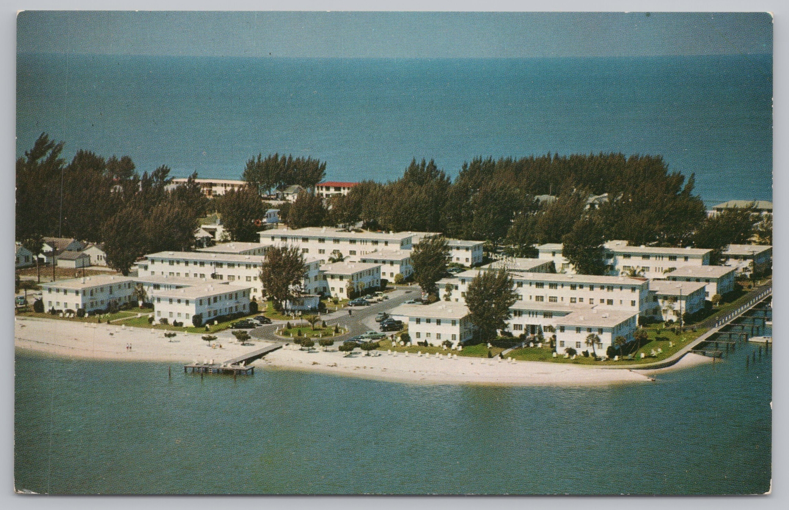 Clearwater Beach FloridaAerial View Of Yacht Basin ApartmentsVintage