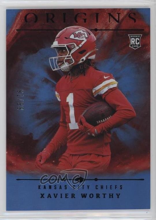 2024 Panini Origins Rookies Holo Blue 91/99 Xavier Worthy #150 Rookie RC 16wc