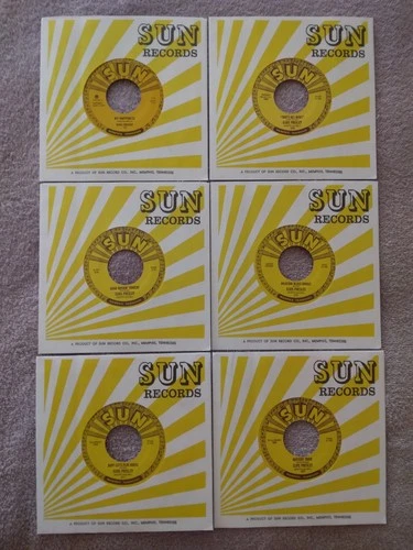 ELVIS PRESLEY SUN SET OF 6 VINYL 45s&SUN SLEEVES NEAR MINT-MINT LOT 6