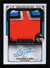 2015 Topps Museum Collection Gold 3/5 Henderson Alvarez #MMJRA-HAZ Auto 0c2