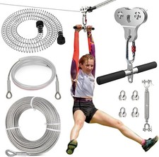 Zip Lines for Kids and Adults Outdoor Up to 500 Lbs, 304 Stainless 180FT