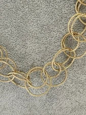 World Wide Imports Multi Circle Glitter Goldtone Lightweight Necklace 26-30"