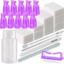 Nail Polish Gel Remover Tools Kit, Soak off Cap Clip, 200Ml Dispenser Bottle, UV
