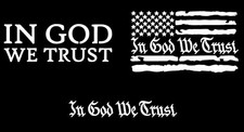 in God We Trust Decal 3 Pack: in God We Trust Flag, Calligraphy Vinyl Decals ...
