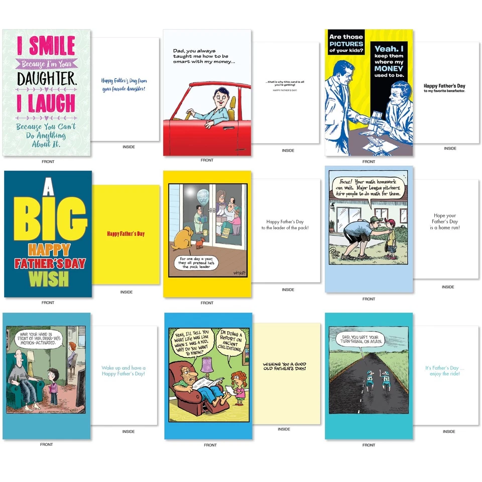 36 Assorted Box Set Humorous Father's Day Greeting cards w/ 5x7 Envelope for ... - Image 3 of 4