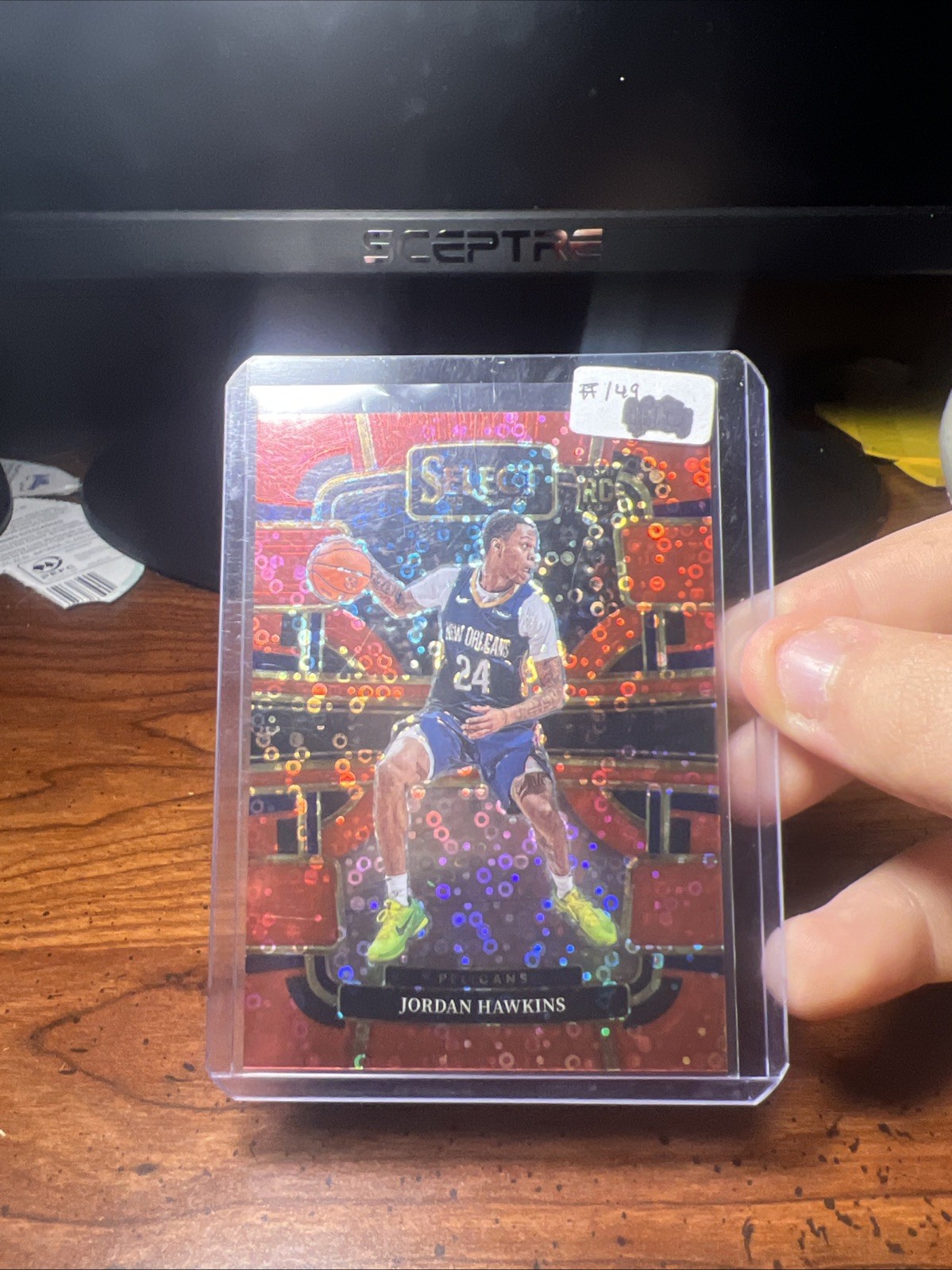 2023-24 Panini Select - Concourse Jordan Hawkins #72 Red Disco Prizm /49 (RC)