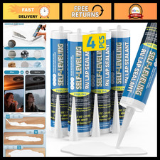 Self-Leveling RV Roof Sealant - White Caulk for Camper Repair, UV Waterproof, 4