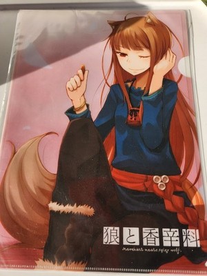 Merchant Meats Spicy Wolf Clear File plastic Rare  Anime Japan 9 x 12 inches