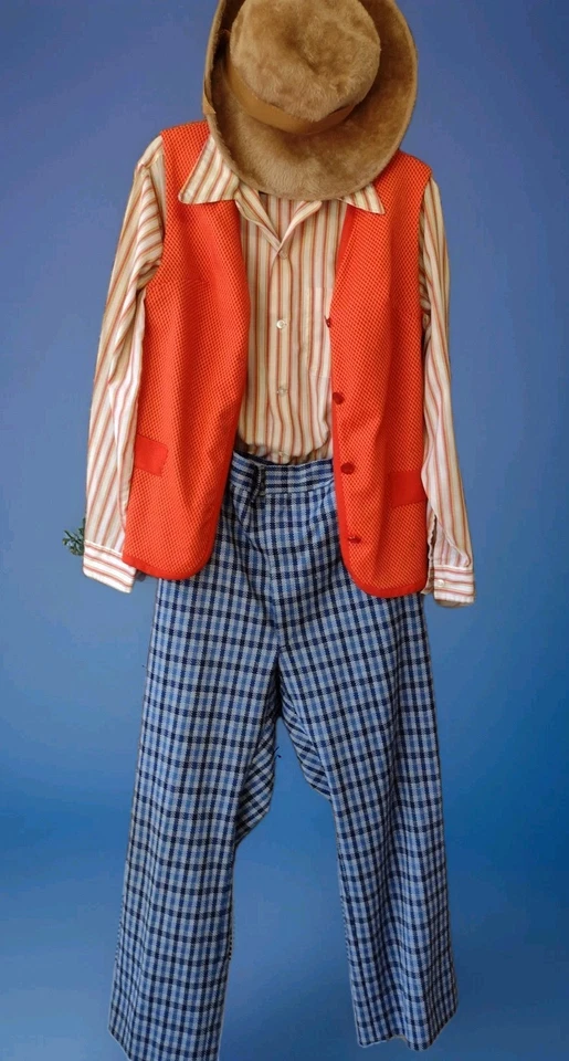 VTG 70s Mr Dee Cee Shirt 15-15.5 M USA Perm Press Stripe Pocket Mod Western - Image 4 of 4