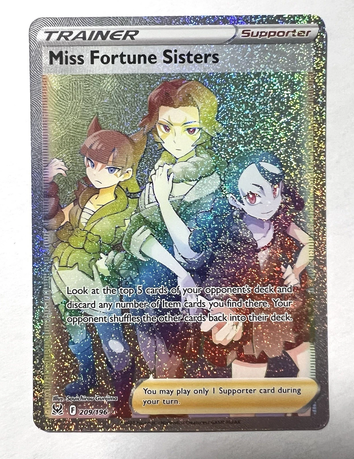 Pokemon Card - Miss Fortune Sisters 209/196 Rainbow Lost Origin - Mint/NM