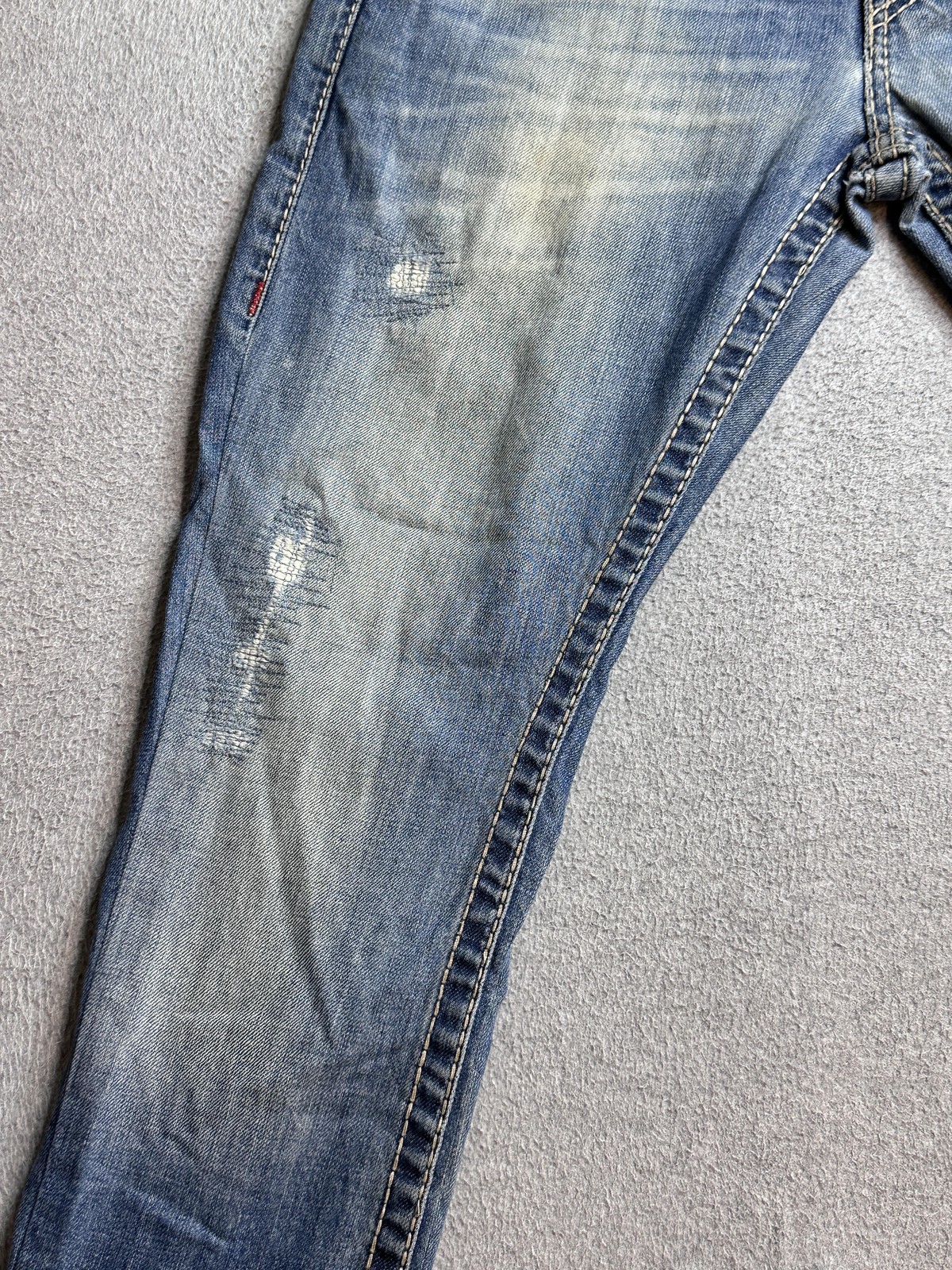 True Religion Section Boot Cut Jeans Mens 30 (33x28) Blue Distressed Bootcut thumbnail 3