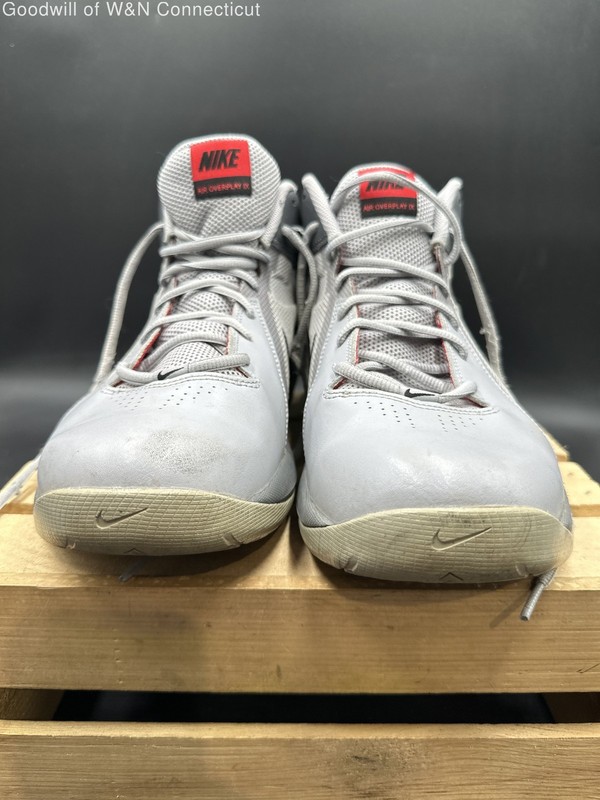 Nike Air Overplay IX Wolf Grey Black Basketball Shoes Men's Size 12 COA