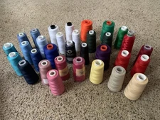 Maxi-Lock And Others All-Purpose Serger Thread Lot Of 32 - 5 New
