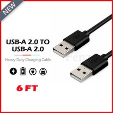 USB 2.0 A Male USB to A Male USB Cable High Speed Data Transfer Cord Black 6 Ft