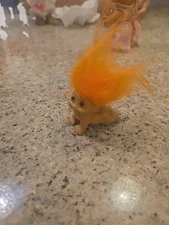 Vintage Troll Doll  2" Long Crawling Baby With Turning Head  Dam In Denmark
