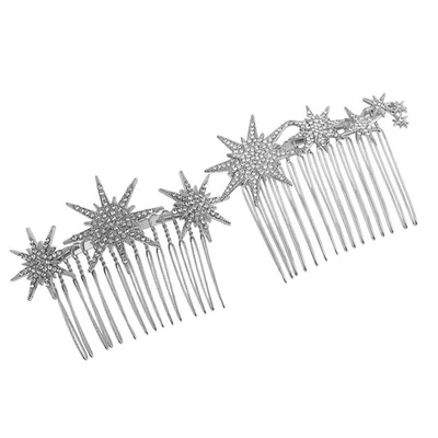 2 Pcs Accessoire Cheveux Argenté Épingles À De Mariage Peigne Pour La Mariée - Photo 1/4