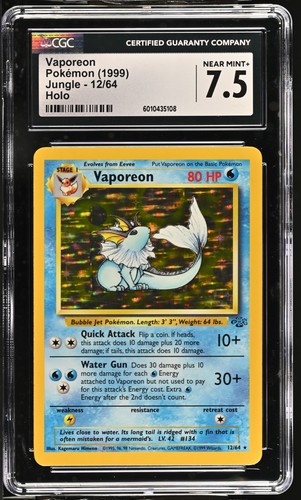 Vaporeon (Unlimited) graded CGC 7.5 for sale on eBay