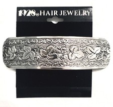 1928 Hair Jewelry BARRETTE Floral/Vine Pattern  Silver Tone Alloy Metal  NWT